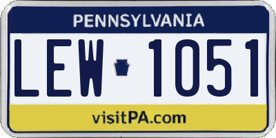 PA license plate LEW1051