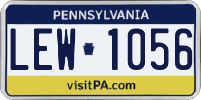 PA license plate LEW1056
