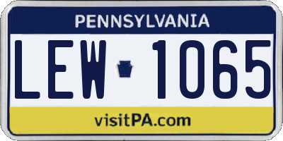 PA license plate LEW1065