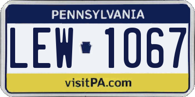 PA license plate LEW1067