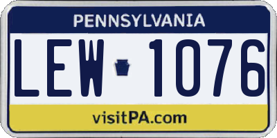 PA license plate LEW1076