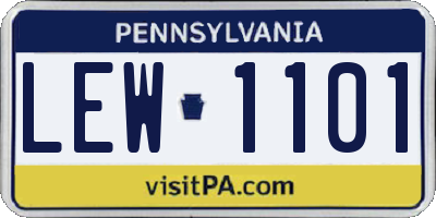 PA license plate LEW1101