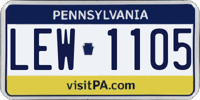 PA license plate LEW1105