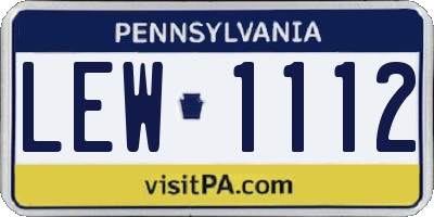 PA license plate LEW1112