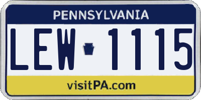 PA license plate LEW1115