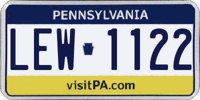 PA license plate LEW1122