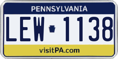 PA license plate LEW1138
