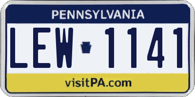 PA license plate LEW1141
