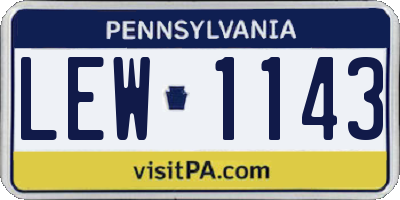 PA license plate LEW1143