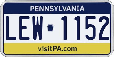 PA license plate LEW1152