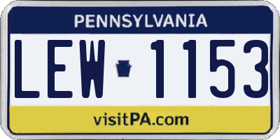 PA license plate LEW1153