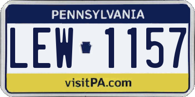 PA license plate LEW1157