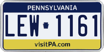 PA license plate LEW1161