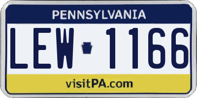 PA license plate LEW1166