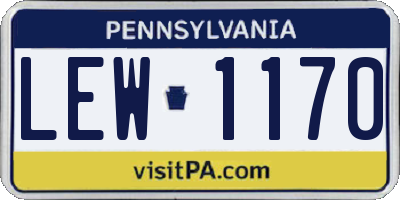 PA license plate LEW1170