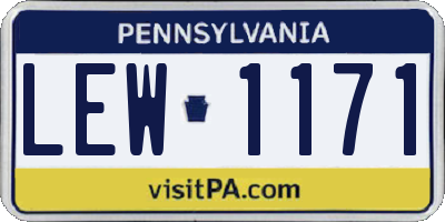 PA license plate LEW1171