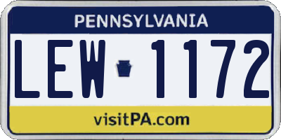PA license plate LEW1172