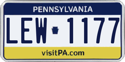PA license plate LEW1177