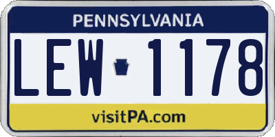 PA license plate LEW1178