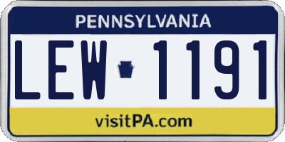 PA license plate LEW1191