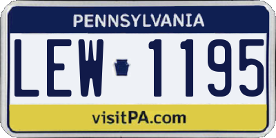 PA license plate LEW1195