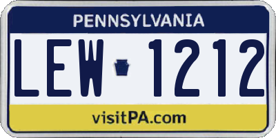PA license plate LEW1212