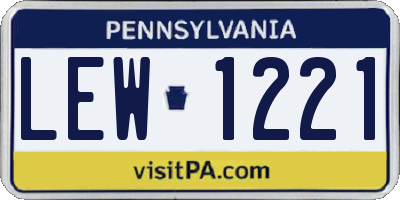 PA license plate LEW1221