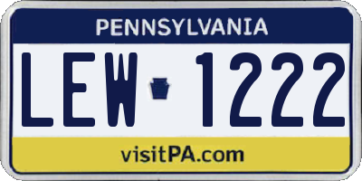 PA license plate LEW1222