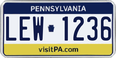 PA license plate LEW1236