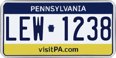 PA license plate LEW1238