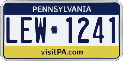 PA license plate LEW1241