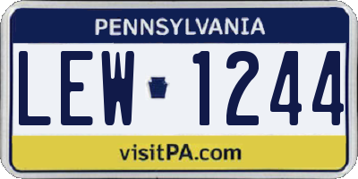 PA license plate LEW1244