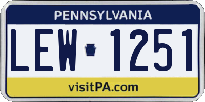 PA license plate LEW1251