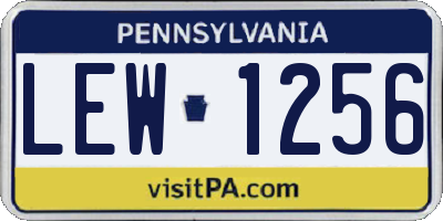 PA license plate LEW1256