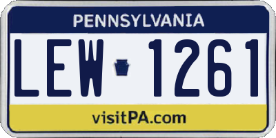 PA license plate LEW1261