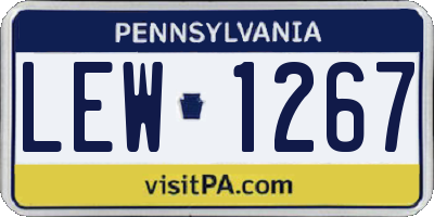 PA license plate LEW1267