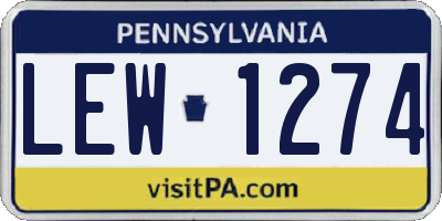PA license plate LEW1274