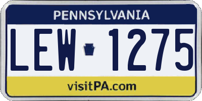 PA license plate LEW1275