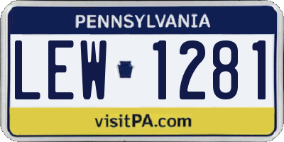 PA license plate LEW1281