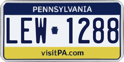 PA license plate LEW1288