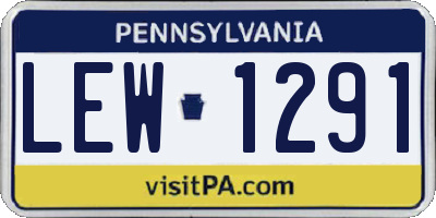 PA license plate LEW1291