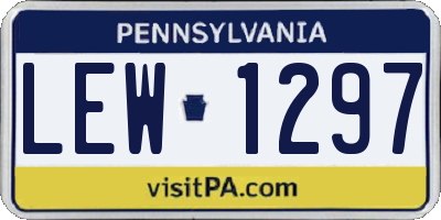 PA license plate LEW1297