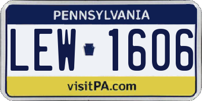 PA license plate LEW1606