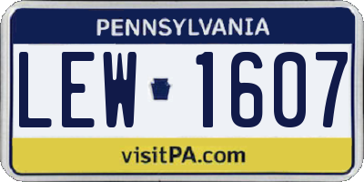 PA license plate LEW1607