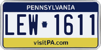 PA license plate LEW1611