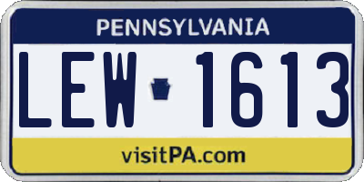 PA license plate LEW1613