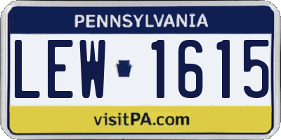PA license plate LEW1615