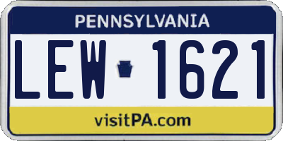 PA license plate LEW1621