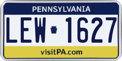 PA license plate LEW1627