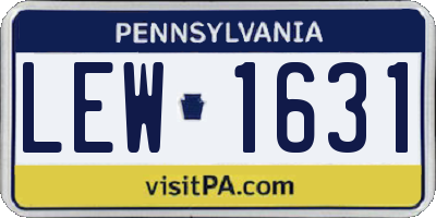 PA license plate LEW1631